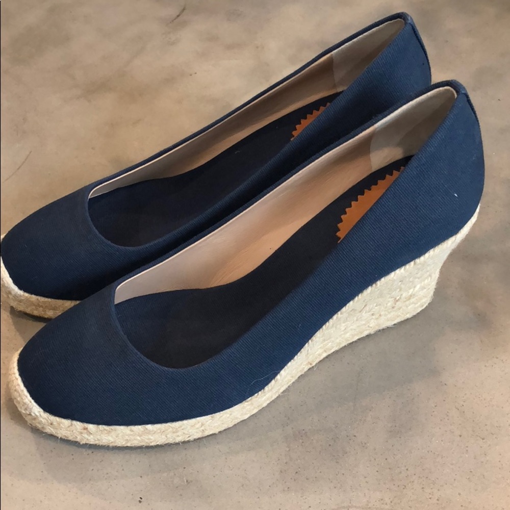 J.Crew navy Seville espadrille wedges